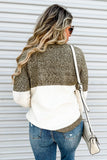 Plus Size Round Neck Colorblock Sweater