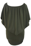 Plus Size Multiple Dressing Layered Dark Blue Mini Poncho Dress