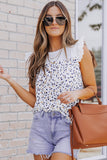 Flutter Shoulder Striped Print Tank Top