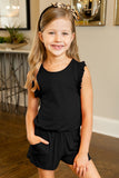 Salmon Ruffled Sleeveless Kids' Romper