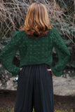 Polka Dot Print Deep V Neck Blouse