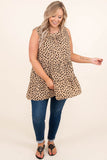 Plus Size Leopard Print Ruffle Tiered Tank Top