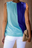 and Rose Colorblock Drape Tie Tank Top