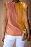and Rose Colorblock Drape Tie Tank Top