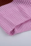 Color-lump Patchwork Sweater