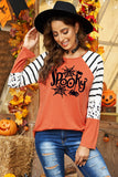 Spooky Spider Web Striped Leopard Color Block Top