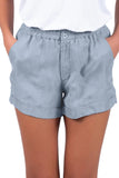 Cuffed Leg Opening Paper-bag Waist Casual Shorts