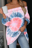 Multicolor Off The Shoulder Tie-dye Knit Top