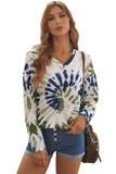 Casual Tie-dye V Neck Pullover Sweatshirt