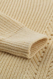 Apricot Bateau Neck Patchwork Long Sleeve Sweater