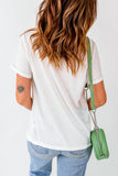 FALL VIBES Leopard Graphic Print Short Sleeve T Shirt