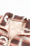 Aztec Zipped Sherpa Pullover Sweatshirt