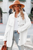 Plush Button Down Pocketed Shirt Jacket