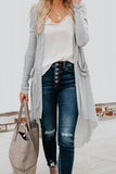 Selected Button Pocketed High Low Cardigan