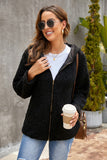 Zip Up Sherpa Hooded Coat with Pocket