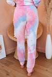 Shut-eye Pocketed Tie-dye Knit Hooded Joggers Set