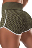 High Waist Honeycomb Contrast Stripes Butt Lifting Yoga Shorts