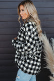 Black Fringed Plaid Print Shacket