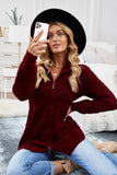 Wine Red Zip-up Open Front Knitted Sweater