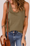 Strappy Hollow-out Neck Tank Top