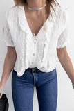 Striped Ruffled Short Sleeve Shirt