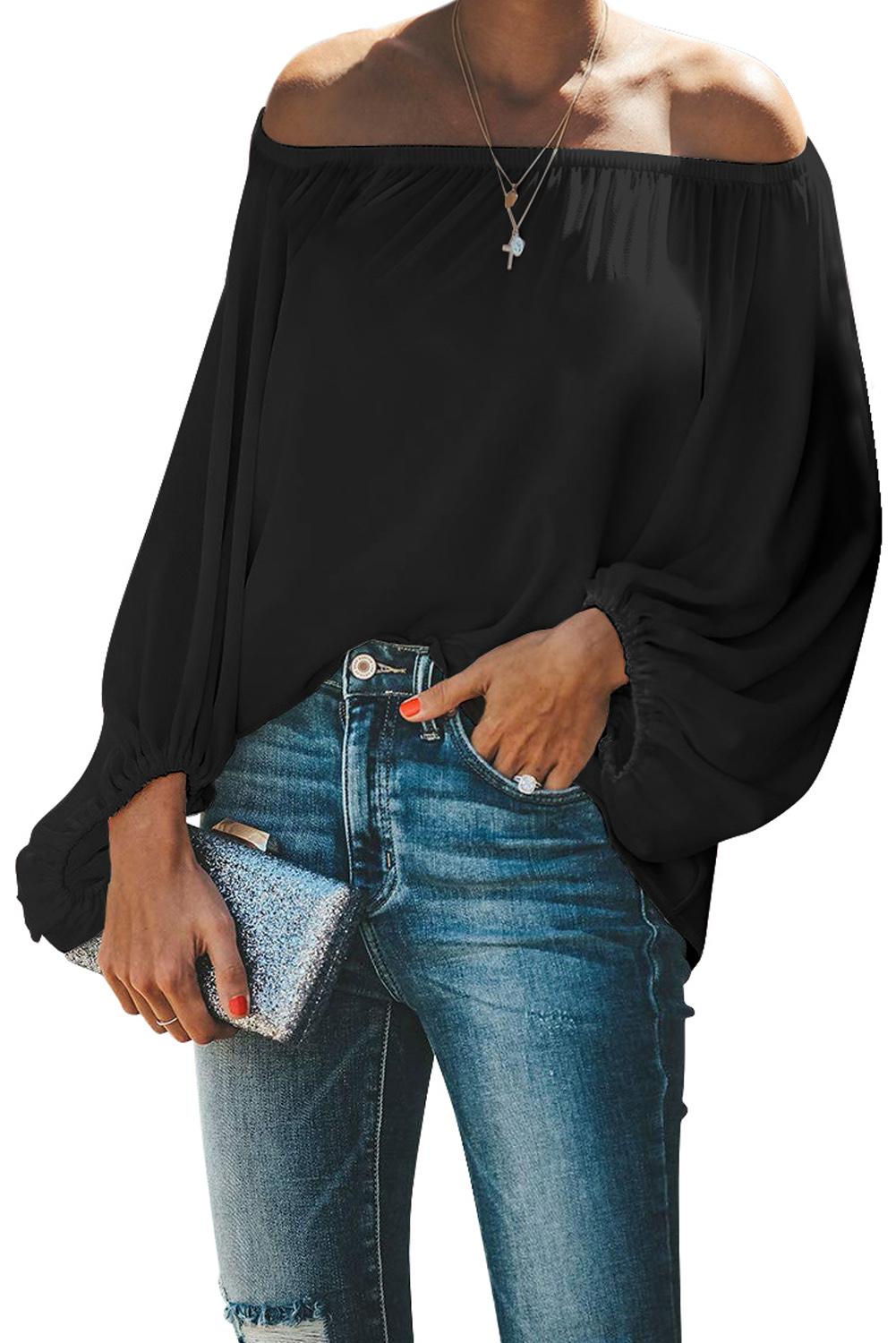 Elastic Neck Off Shoulder Top ALELLY