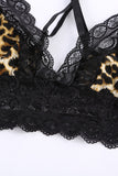 Cheetah Print Crochet Lace Backless Cami Set