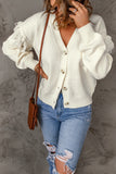 Beige Drop Shoulder Tasseled Sleeves Buttoned Cardigan