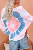 Rainbow Tie Dye Pullover Long Sleeve Top