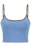 Yoga Sexy Gathered Sports Bra with Leopard Trim