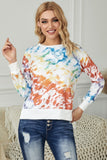 High Low Hem Tie-dye Print Top with Slits