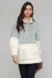 Zip Neck Oversize Fluffy Fleece Pullover