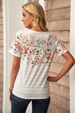 Spring Vibe Floral & Stripe Tee
