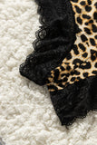 Cheetah Print Crochet Lace Backless Cami Set