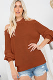 Cool Breeze Cotton Cold Shoulder Sweater