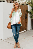 Striped Short Sleeve Buttoned Pocket Shirt