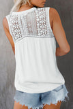 Lace Tie Front Button Tank Top