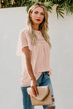 Flutter Sleeves Sheer Textured Babydoll Top