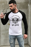 Men's Letter Car Print Color Block Long Sleeve Top