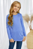 Little Girls Long Sleeve Buttoned Side Top