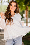 White Broderie Angalise Ruffle Trim Babydoll Blouse