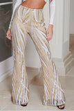 Apricot Swirl Sequin Kick Flare Pants