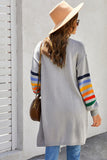Striped Balloon Sleeve Cardigan