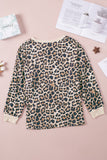Plus Size Leopard Pullover Top with Pocket