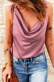 Asymmetrical Cowl Neck Bodysuit