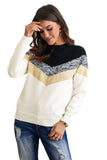 V Stripe Pattern Colorblock Sweater