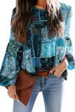 Multicolor Bohemian Floral Print Patchwork Top