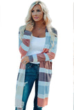 Multi Color Stripe Textured Open Cardigan
