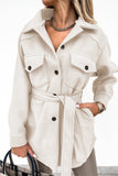 Lapel Button-Down Coat with Chest Pockets