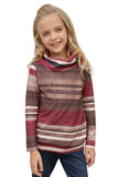 Cowl Neck Girl's Striped Sweatshirt